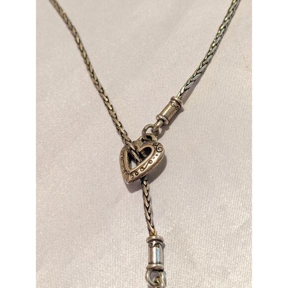 Brighton Shower Of Hearts Necklace Silver Plated Adjustable Tiered Hearts GUC - Picture 3 of 8